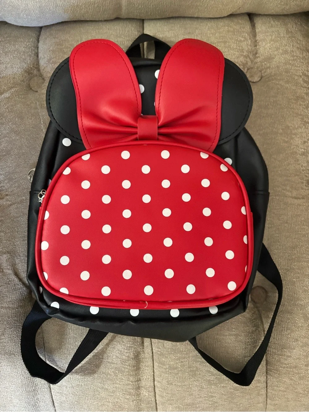 Red Minnie Mouse Polka Dot Bow Backpack